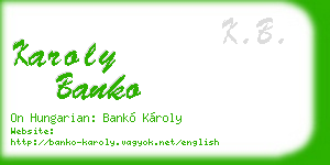 karoly banko business card