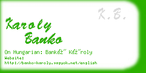 karoly banko business card